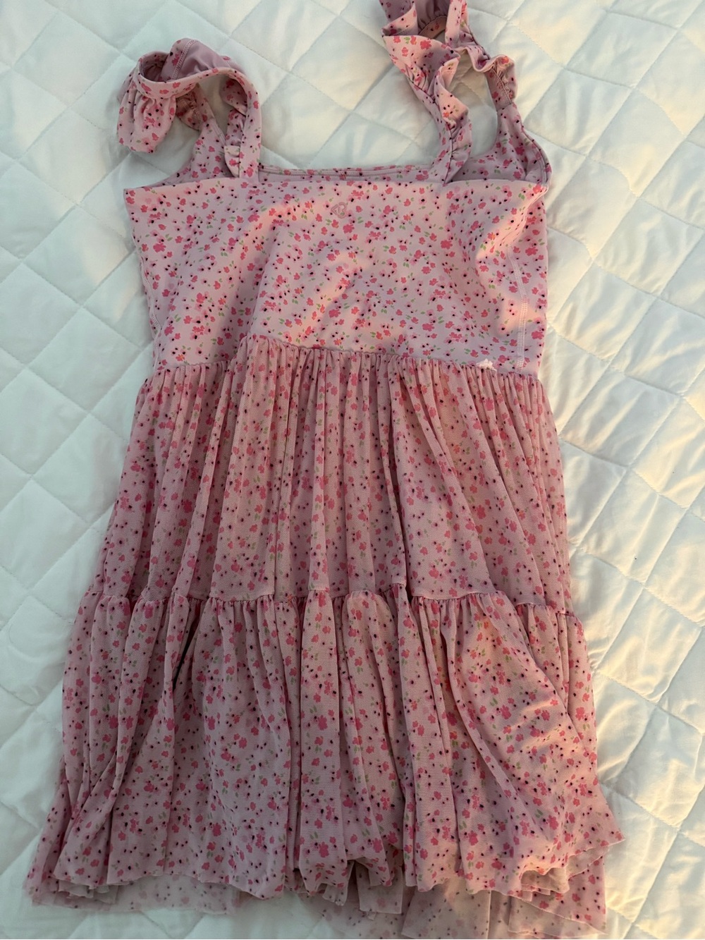 Pink Floral Ruffle Strap Dress - Picture 3 of 4